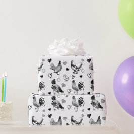 Niedliche geächtete Hühner zum Geburtstag Geschenkpapier
