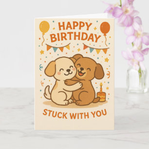 Niedliche Geburtskarte von Welpen - Adorable Dog F Karte