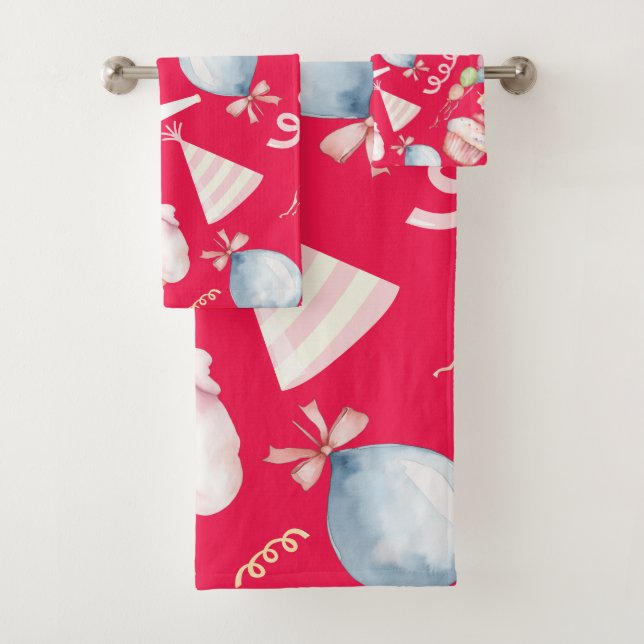 Niedliche Geburtstag Badhandtuch Set (Insitu)
