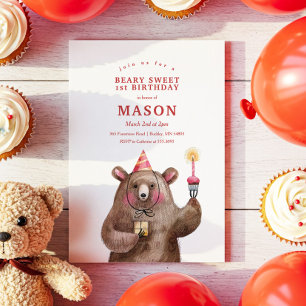 Niedliche Geburtstag Bear Beary Sweet Geburtstagsp Einladung