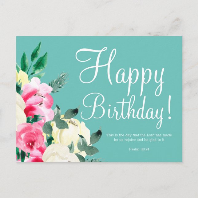 Niedliche Geburtstag Bible Verse Postkarte (Vorderseite)