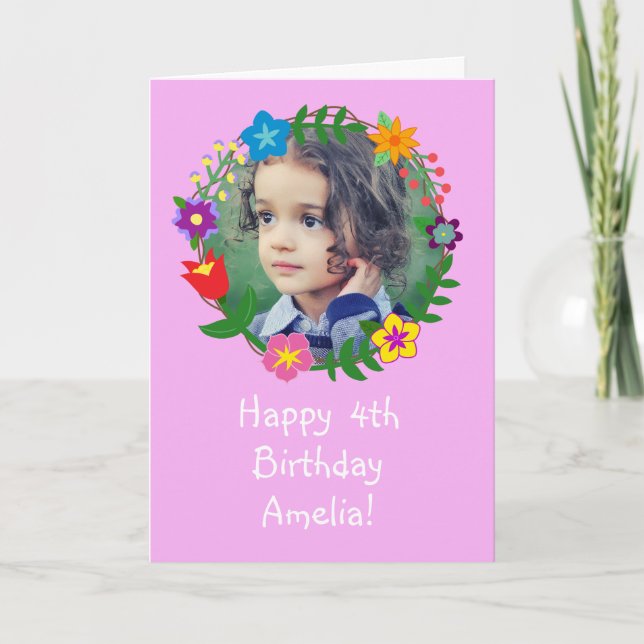 Niedliche Geburtstag Card Kinder Foto  Persönlich  Karte (Vorderseite)