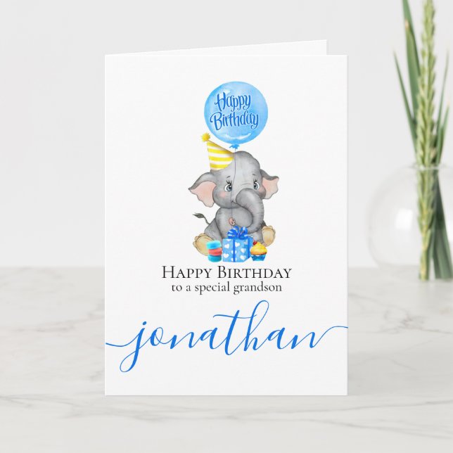 Niedliche Geburtstag Cards für deinen Enkel! Karte (Vorderseite)
