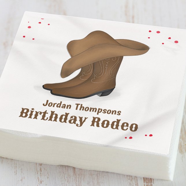 Niedliche Geburtstag Cowboy Rodeo Simple Red Banda Serviette (Von Creator hochgeladen)