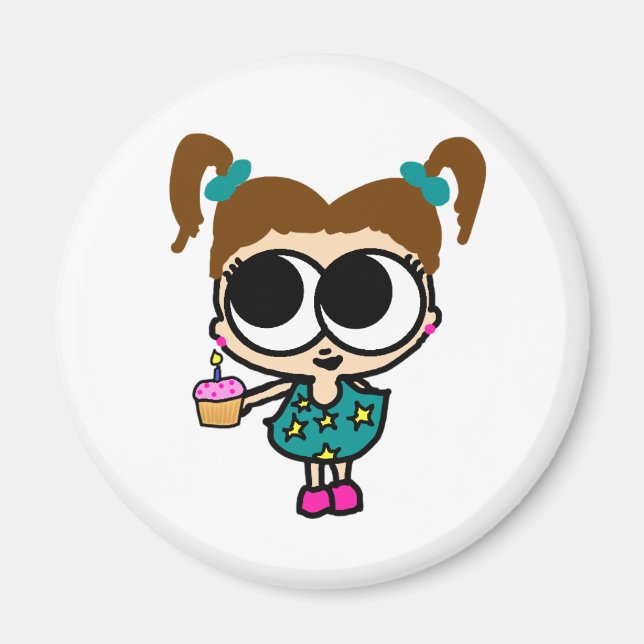Niedliche Geburtstag Cupcake Girl, Design von Lana Magnet (Vorne)