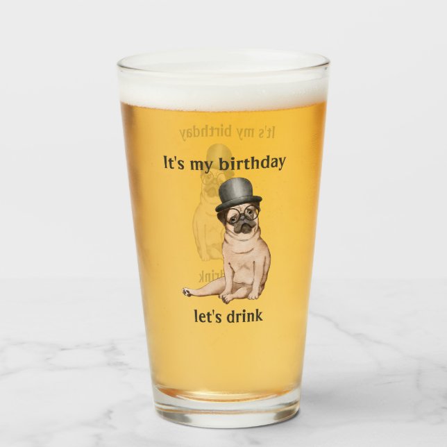 Niedliche Geburtstag Dog Glass Glas (Vorne (Gefüllt))