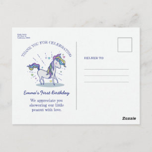 niedliche Geburtstag Doodle Rainbow Unicorn Vielen Postkarte