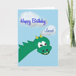 Niedliche Geburtstag Dragon, Individuelle Name Karte