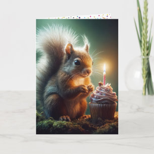 Niedliche Geburtstag-Eichhörnchen Karte