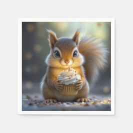 Niedliche Geburtstag Eichhörnchen Serviette