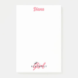 Niedliche Geburtstag Girl, Individuelle Name, einf Post-it Klebezettel