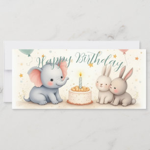 Niedliche Geburtstag Gruß mit Tierfreunden
