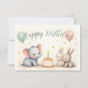 Niedliche Geburtstag Gruß mit Tierfreunden