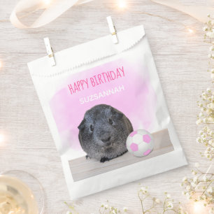 Niedliche Geburtstag Guinea Pig Pink & White Socce Geschenktütchen