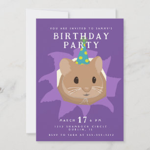 Niedliche Geburtstag Hamster durchblättert Loch Einladung