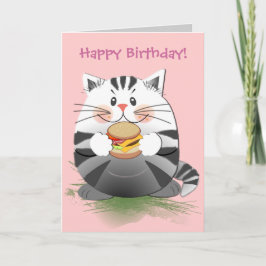 Niedliche Geburtstag-Karte "Hamburger Cat" Karte