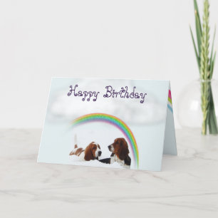 Niedliche Geburtstag-Karte mit Basset-Hunden und R Karte