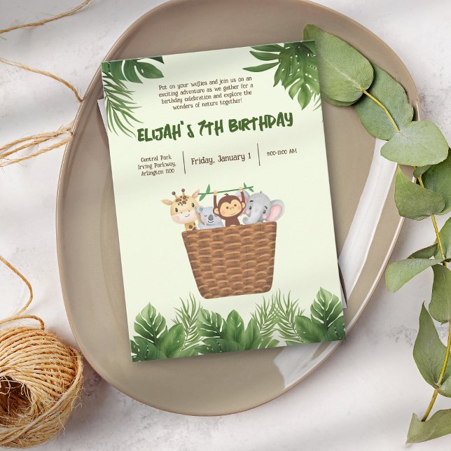 Niedliche Geburtstag "Kid's Park Green Nature Anim Einladung (Von Creator hochgeladen)