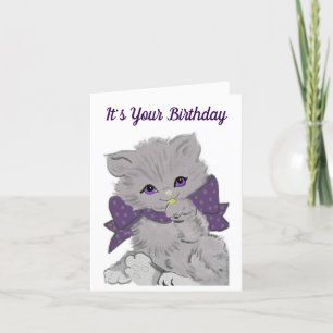 Niedliche Geburtstag Kitten Grußkarte Karte