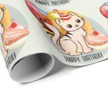 Niedliche Geburtstag Kitty Wrapping Paper