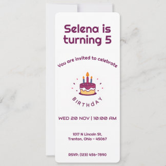 Niedliche Geburtstag Kuchen mit Kerzen Einladung