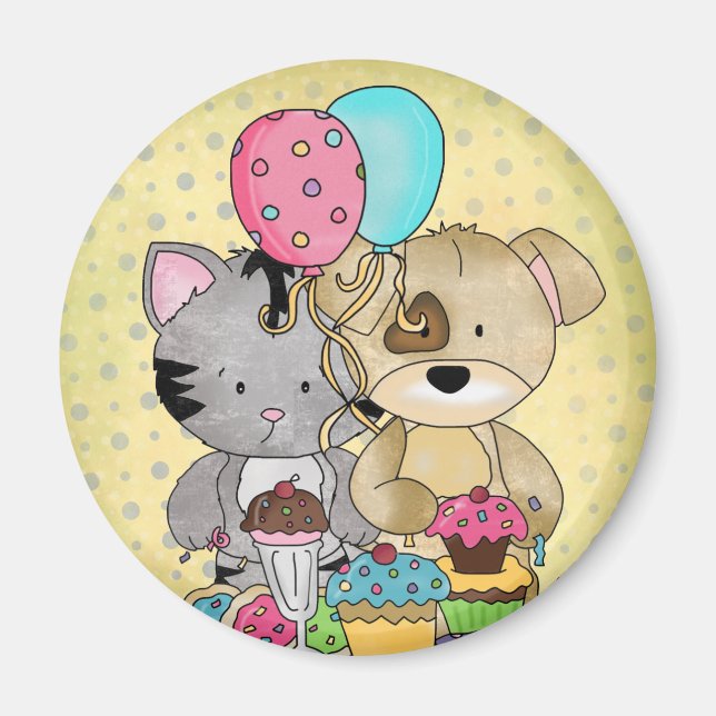 Niedliche Geburtstag Magnet (Vorne)