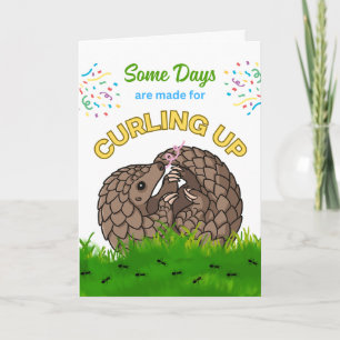 Niedliche Geburtstag mit Pangolin aufgerollte Amei Karte