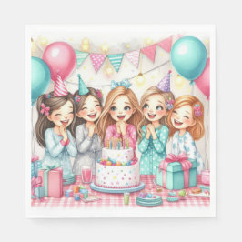 Niedliche Geburtstag Pajama Party Paper Napkin Serviette