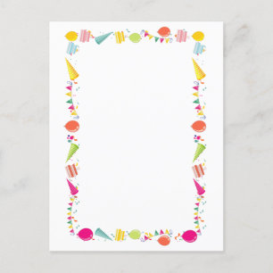 Niedliche Geburtstag Party Ballon Border Postkarte