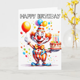 Niedliche Geburtstag Party Clown Karte