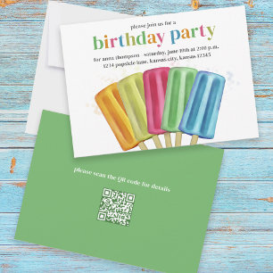 Niedliche Geburtstag Party Farbenfrohe Popularität Einladung