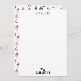 Niedliche Geburtstag Party Hunde Muster Dankeskarte