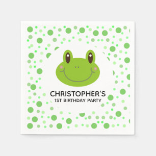 Niedliche Geburtstag Party Thema Polka Dot Frog Serviette