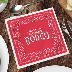 Niedliche Geburtstag Simple Rodeo Typografy Red Ba Serviette