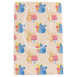 Niedliche Geburtstag Tiere Mittlere Geschenktasche Geschenktüte