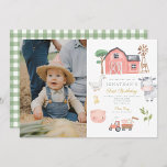 Niedliche Geburtstag von Aquarellfarben in landwir Einladung<br><div class="desc">Dieses Foto-Geburtstagsfest mit pastellfarbenen Aquarelltieren ist die süßeste Einladung zum ersten Geburtstag überhaupt. Sie können Ihre Einladungen anpassen,  indem Sie aus so vielen verschiedenen Papiertypen,  Formen und Texten Ihrer Wahl wählen,  um sie einzigartig und besonders zu machen.</div>