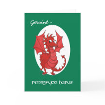 Niedliche Geburtstagskarte des Roten Drachen für d