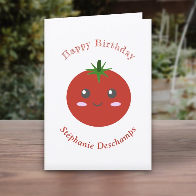 Niedliche Geburtstagskarte für Tomaten Dankeskarte (Cute Tomato Birthday Card )