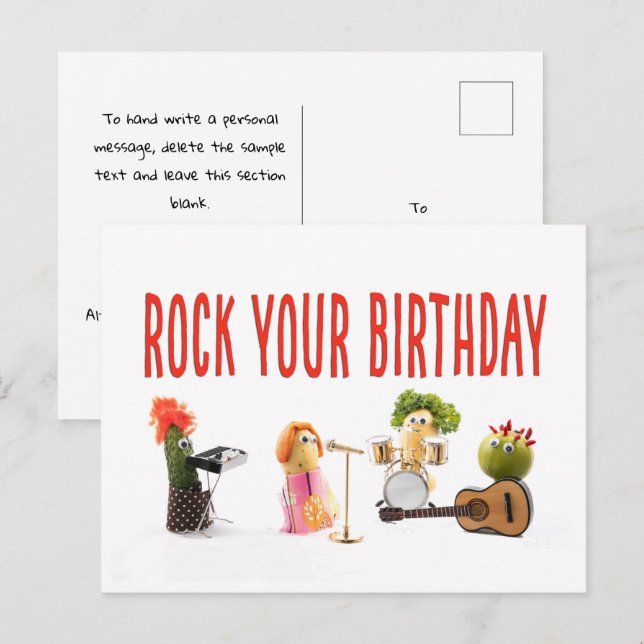 Niedliche Geburtstagskarte für Vegetarier Postkarte (Vorne/Hinten)