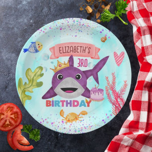 Niedliche Geburtstagsparty für Haie Pappteller