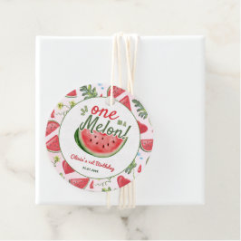 Niedliche Geburtstagsparty in Melon Geschenkanhänger