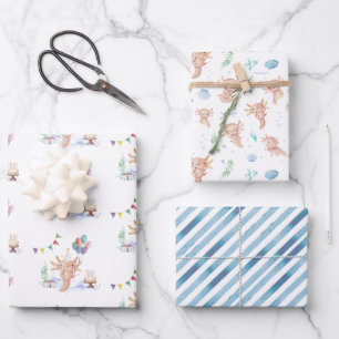 Niedliche Geburtstagsparty von Axolotl Geschenkpapier Set