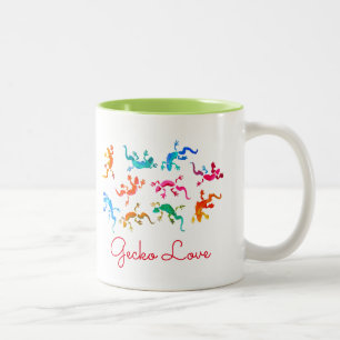 Niedliche Gecko-Eidechsenzeichnung Zweifarbige Tasse
