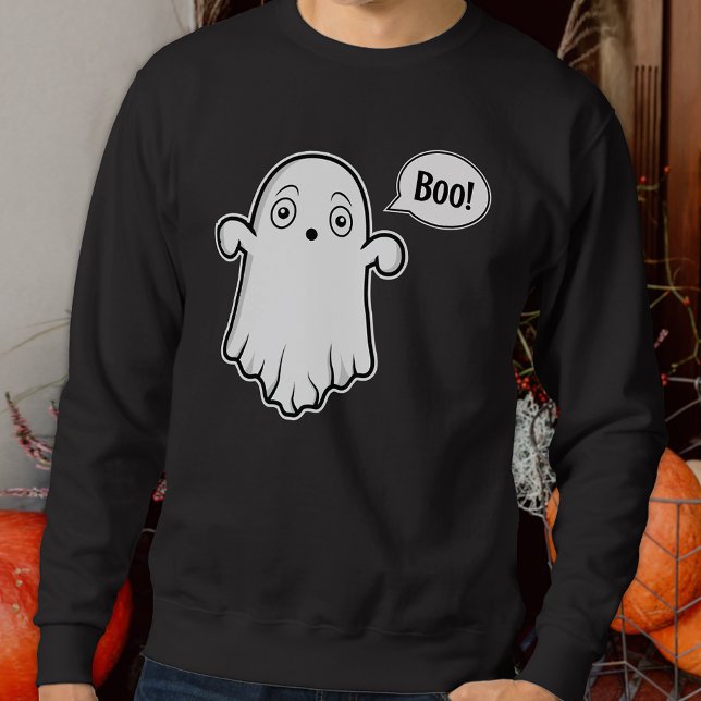 Niedliche Geister schauend Angst und Sprichwort Bo Sweatshirt (Spooky design for the Halloween season.)