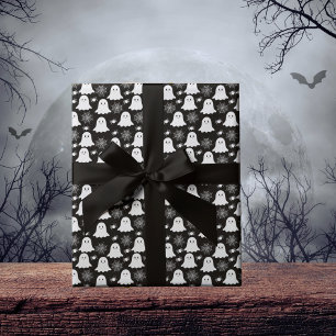 Niedliche Geister   Spinnen   Spider Webs Hallowee Geschenkpapier
