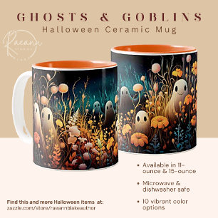 Niedliche Geister und Goblins Halloween Keramik Ta Zweifarbige Tasse