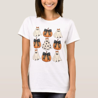 Niedliche Geister und Pumpkins Halloween-Muster T-Shirt