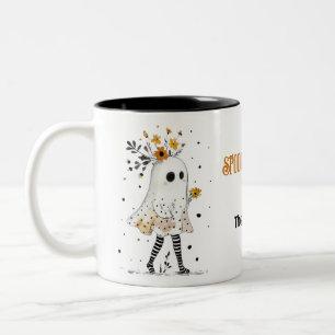 Niedliche Geister- und Sonnenblumen Whimsical Spoo Zweifarbige Tasse