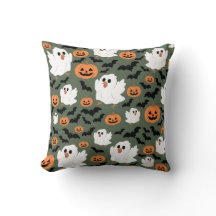 Niedliche Geisterhühner mit Pumpkins und Fledermäu