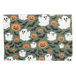 Niedliche Geisterhühner mit Pumpkins und Fledermäu Kissenbezug